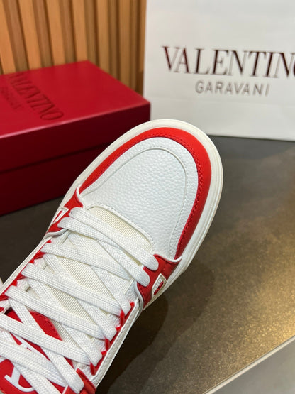 VT 25S Couple Sneakers White Red Calfskin 563110