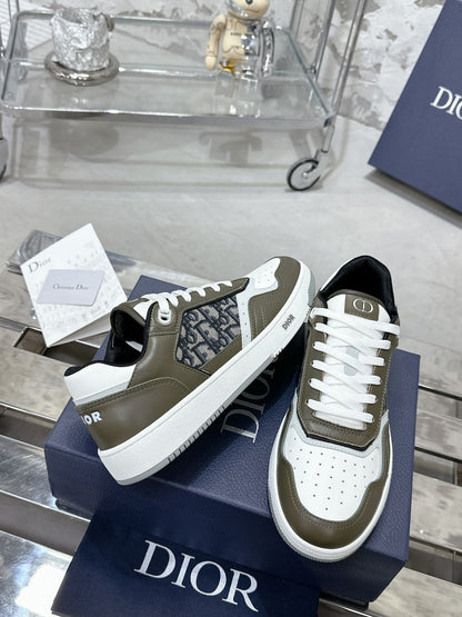 CD B27 Low-Top Sneaker 30mm In Moss Brown Monogram Calfskin 100799
