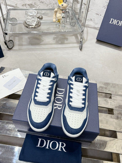 CD B27 Sneaker 30mm In Dark Blue Mix White Denim Fabric 100625
