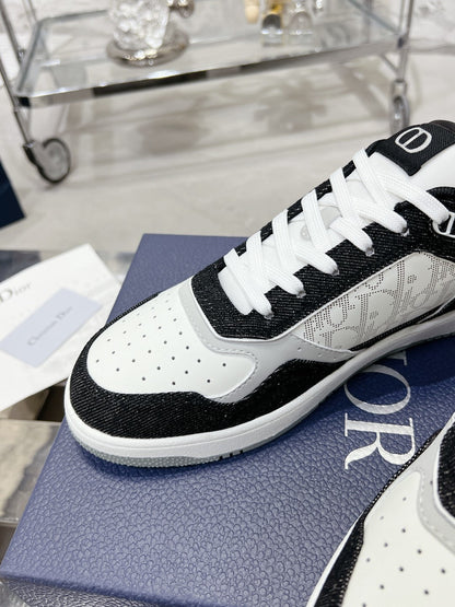 CD B27 Sneaker 30mm In Black Mix White Denim Fabric 100627