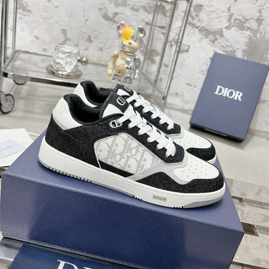 CD B27 Sneaker 30mm In Black Mix White Denim Fabric 100627