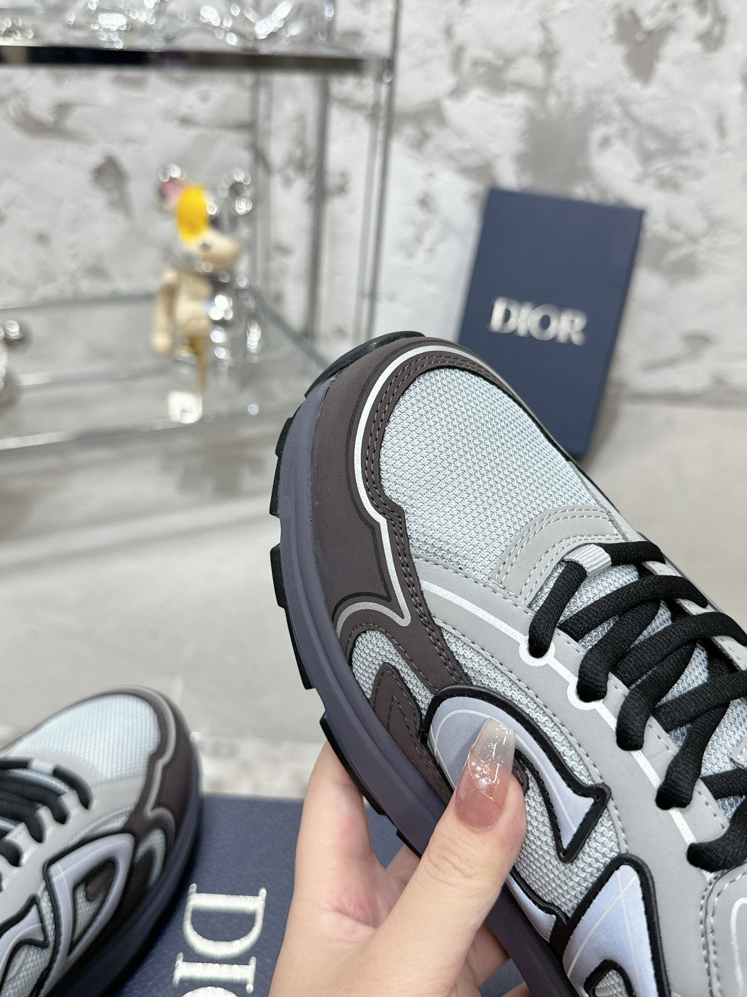 CD B30 Sneaker 35mm In Grey Mesh Fabric 100644