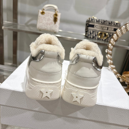 CD Dior Star Platform Sneaker In Glossy Silver Cowhide 996418