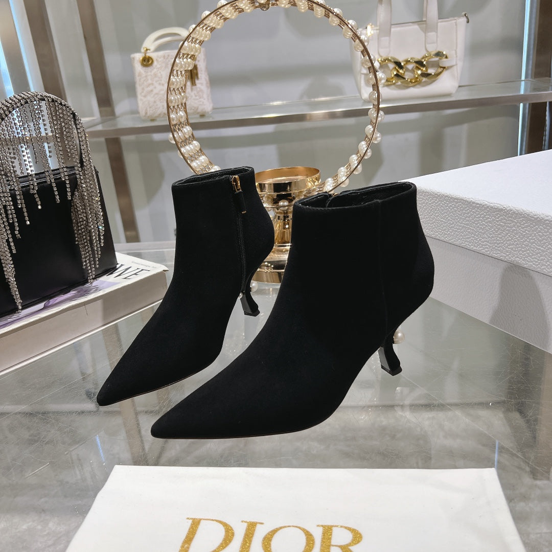 CD Tribales Heeled Ankle Boot 65mm In Black Suede 996430