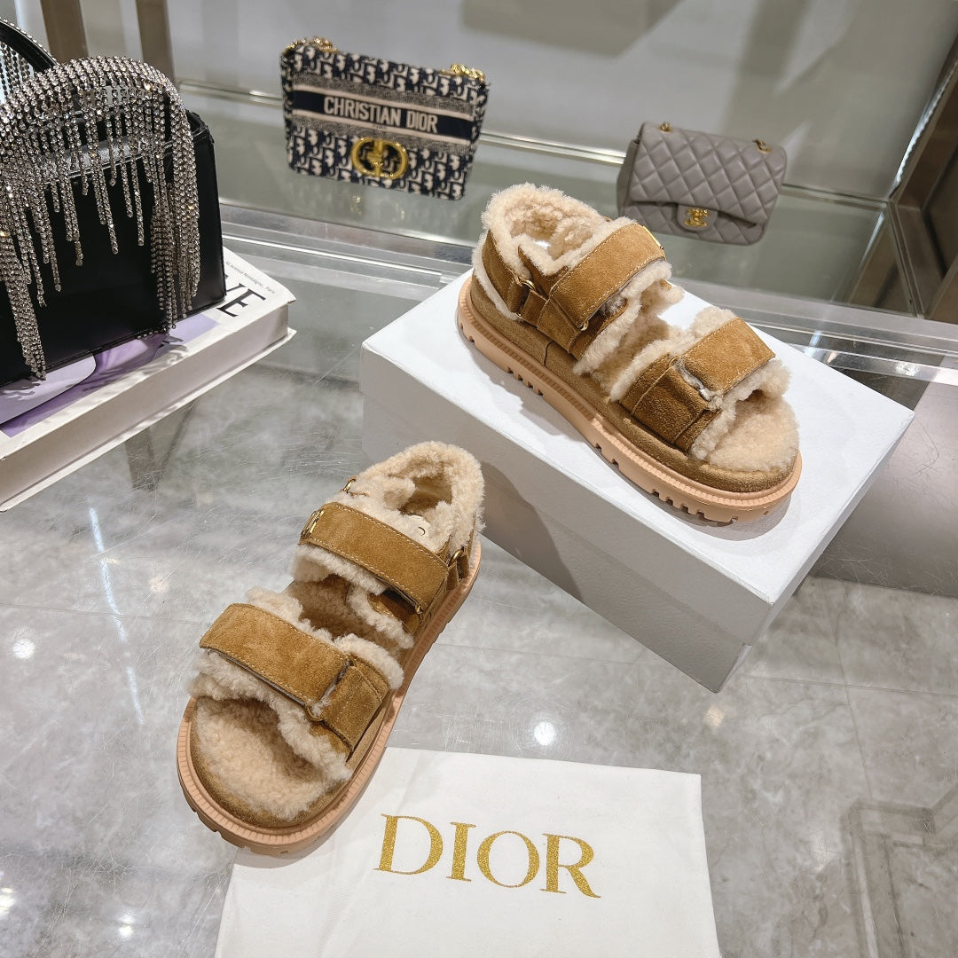 CD Dioract Sandal 40mm In Caramel Suede 996363