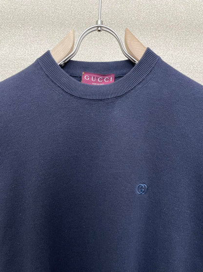 GC 2026 Men's  Shirt Navy Blue Embroidered Silk Cotton 698847