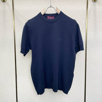 GC 2026 Men's  Shirt Navy Blue Embroidered Silk Cotton 698847