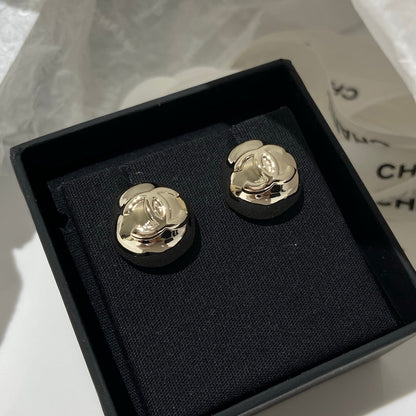 CC Sphere Stud Gold Double C Earrings