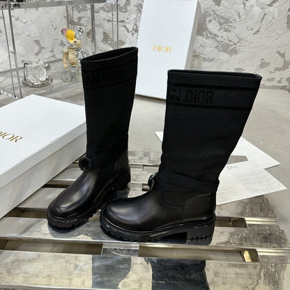 D-Major Boot In Black Denim Fabric 100568