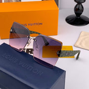 SQUARE SUNGLASSES L1294 IN GREEN ACETATE PURPLE LENSES