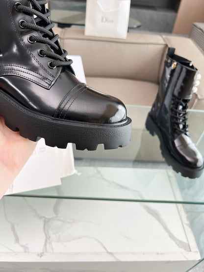 CD D-Strike Ankle Boot Glossy Black Calfskin