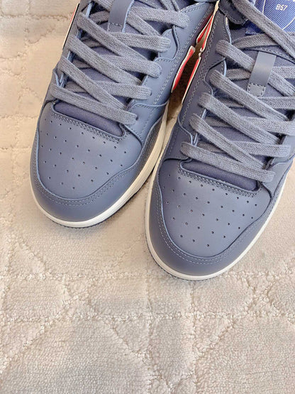 CD AND STONE ISLAND B57 Low-Top Sneaker â€“ Limited And Numbered Edition Blue Mix Red Calfskin
