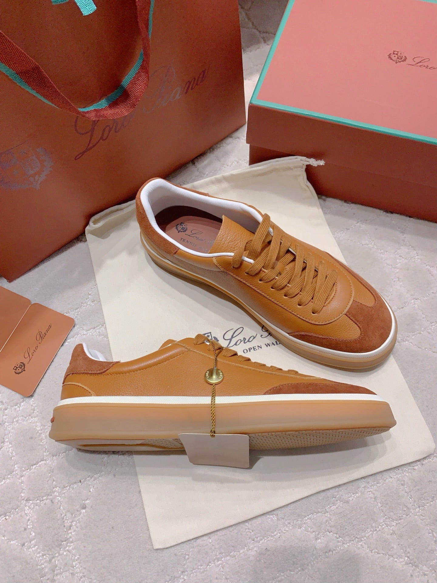 LP sneaker unisex style brown sheepskin mix suede 382664