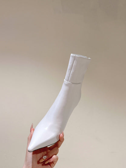 Jimmy Cycas Ankle Boot 90mm In White Lambskin 813450