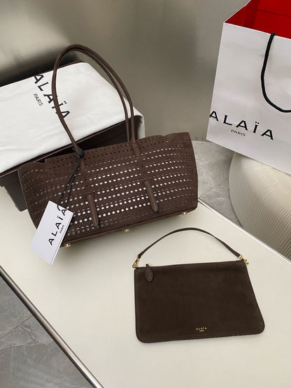 Alaia NEO MINA 32 BAG DARK BROWN CALFSKIN 243009
