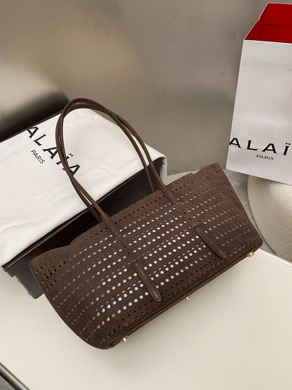 Alaia NEO MINA 32 BAG DARK BROWN CALFSKIN 243009