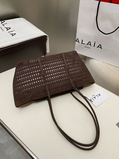 Alaia NEO MINA 32 BAG DARK BROWN CALFSKIN 243009