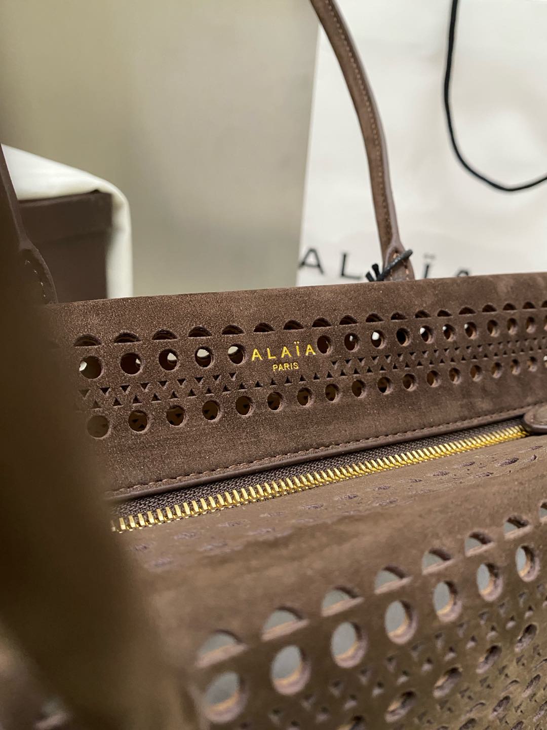 Alaia NEO MINA 32 BAG DARK BROWN CALFSKIN 243009