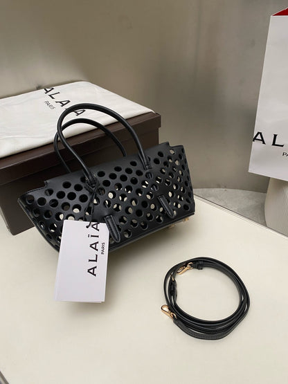 Alaia NEO MINA 20 BAG BLACK CALFSKIN 243014