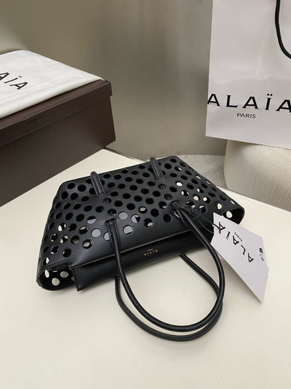 Alaia NEO MINA 20 BAG BLACK CALFSKIN 243014