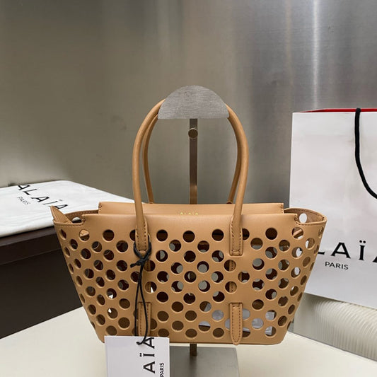 Alaia NEO MINA 20 BAG BROWN CALFSKIN 243015