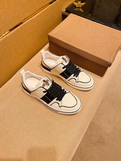 GG Men's Sneaker White Black Cowhide 671711