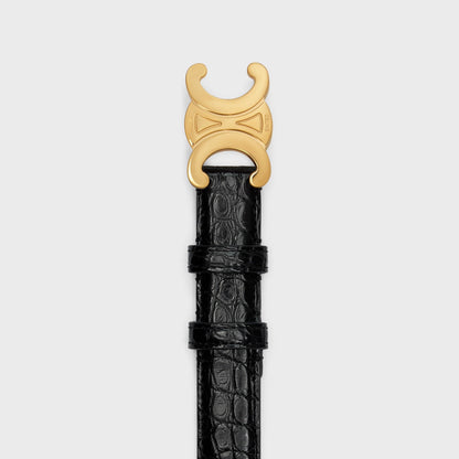 CEL 25mm Triomphe Belt Black Alligator Leather 176670