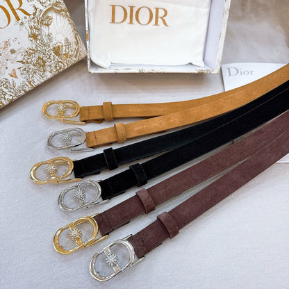 Dior Montaigne Belt 20mm Suede Leather 195312