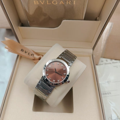Bulgari 33mm Diamond Numerals Stainless Steel Case