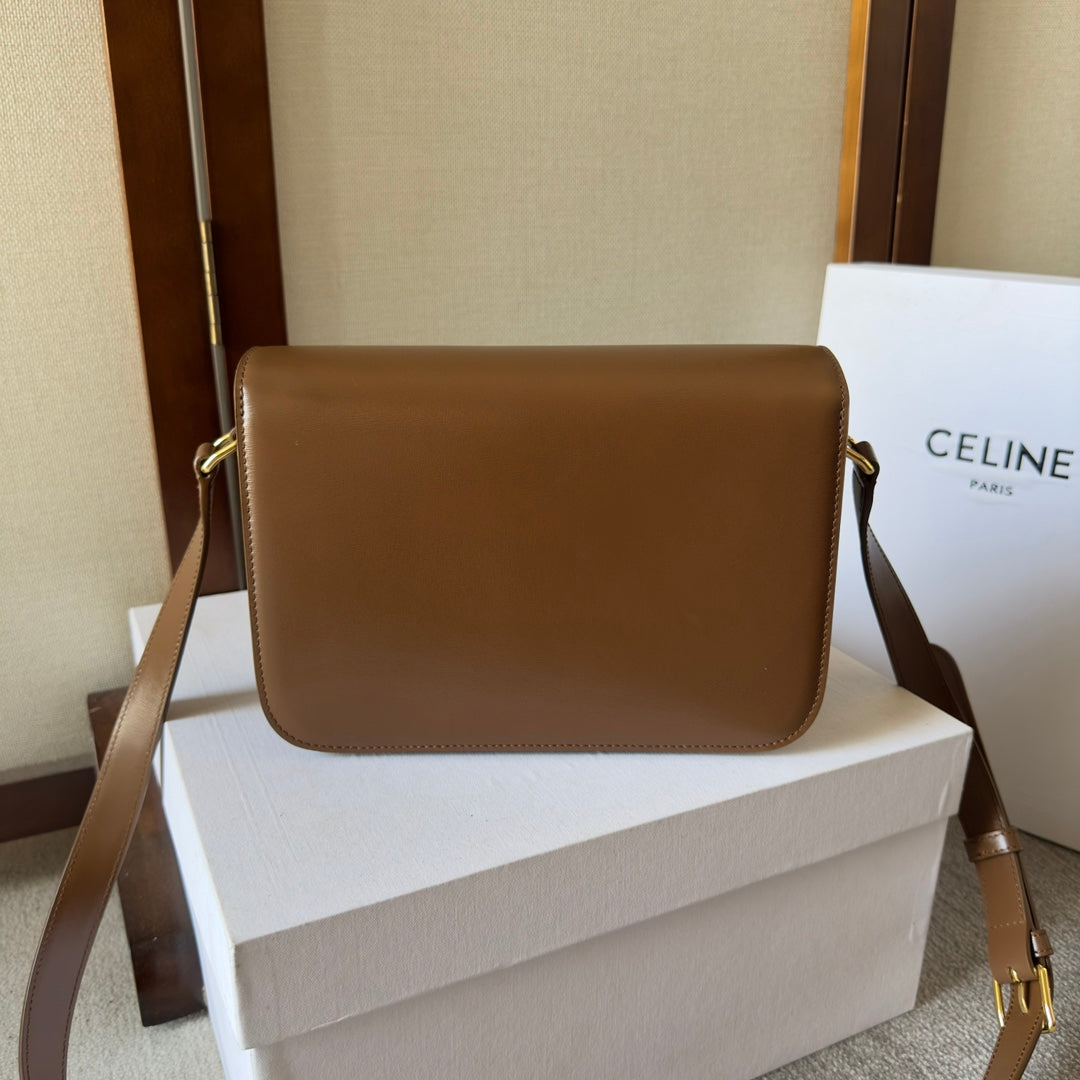 classique triomphe 22 dark brown calfskin gold hardware