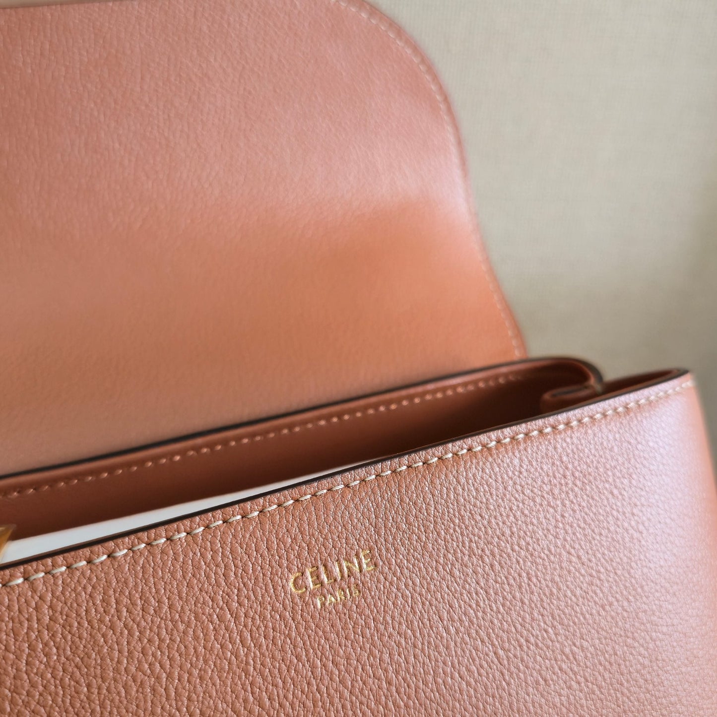 Celine 2026 Teen Nino Bag 20.5cm Tan Supple Grained Calfskin