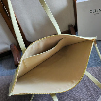 Celine 2026 Flat Cabas New Luggage Bag Citrus Calfskin 276205