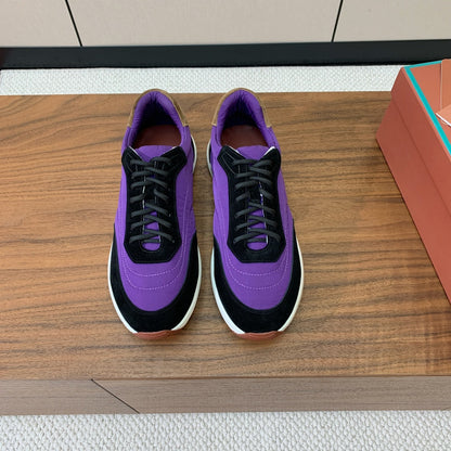 LP Week End Walk Sneaker In Purple Mix Black Denim Fabric And Sudede 984390