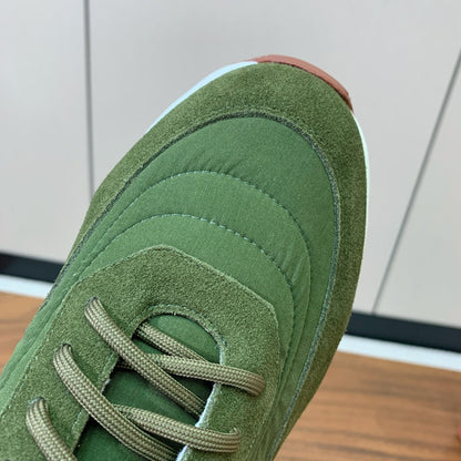 LP Week End Walk Sneaker In Hunter Green Denim Fabric And Sudede 984387