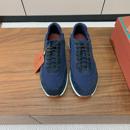 LP Week End Walk Sneaker In Navy Blue Denim Fabric And Sudede 984394