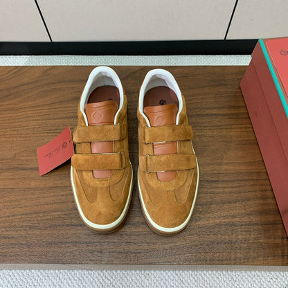 LP 26SS Velcro-strap Sneaker Camel Suede Leather 606507
