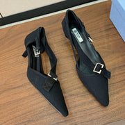 Prada 2026 Pumps 25mm Canvas Metal Buckles Logo 793081
