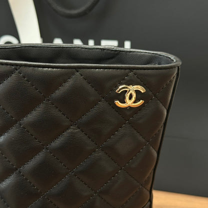 CC Short Boots Black Quilted Calfskin