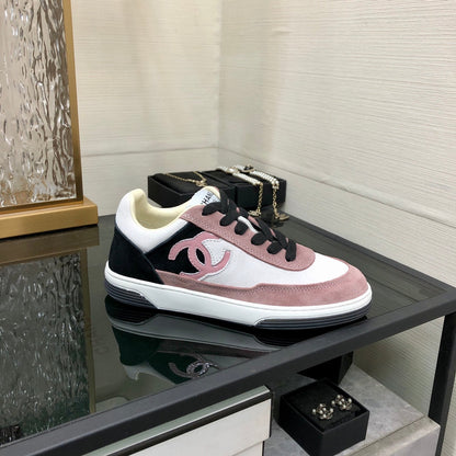 CC Sneaker In Black Mix Pink Suede