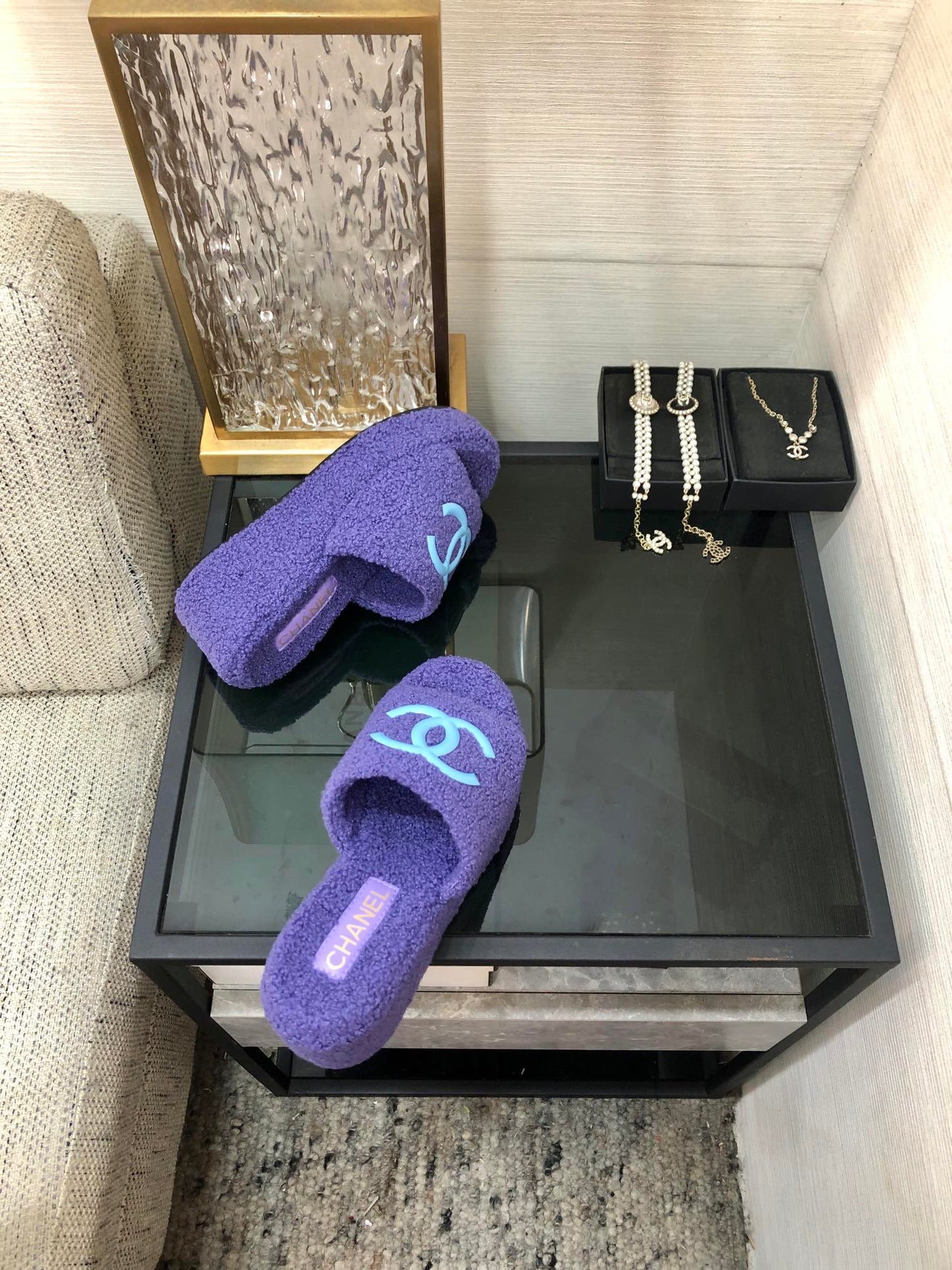 CC Wedge Sandal Purple Wool