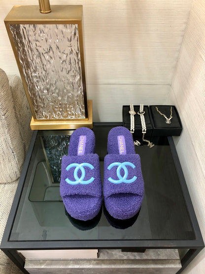 CC Wedge Sandal Purple Wool