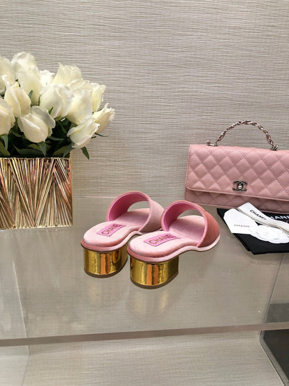 CC 25C Mid Heel Mule Pink Velvet Substance 212953