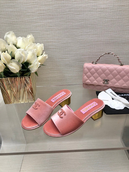 CC 25C Mid Heel Mule Pink Velvet Substance 212953