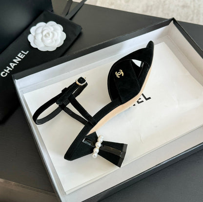 High Sandals Lambskin Black