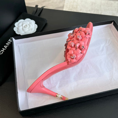 cc camelia sandal 80 rose pink calfskin