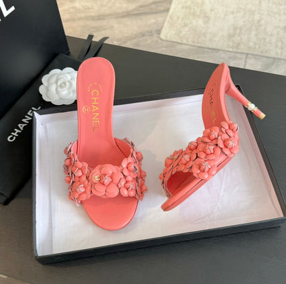 cc camelia sandal 80 rose pink calfskin