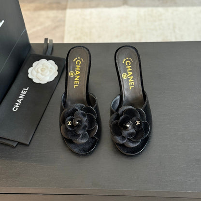 CC Mules 80mm Black Velvet