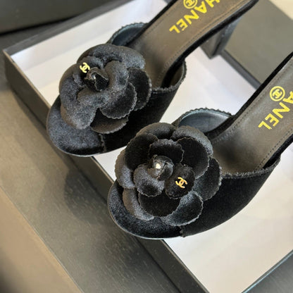 CC Mules 80mm Black Velvet