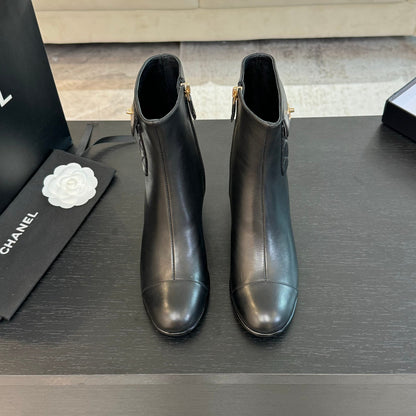 CC Ankle Boots 50mm Black Lambskin