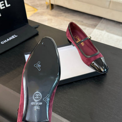 CC Mary Jane Black Dark Red Suede